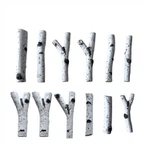 Aksesori Perapian Log Gas Keramik Birch Putih